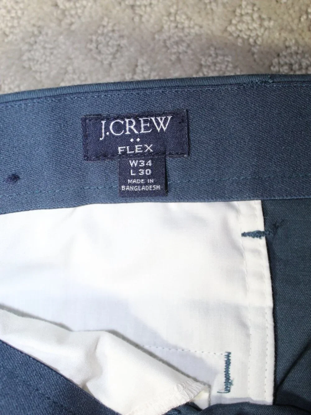 J.Crew Mens Size 34x30 Slim Fit Flex Stretch Chino Pants Slate Blue